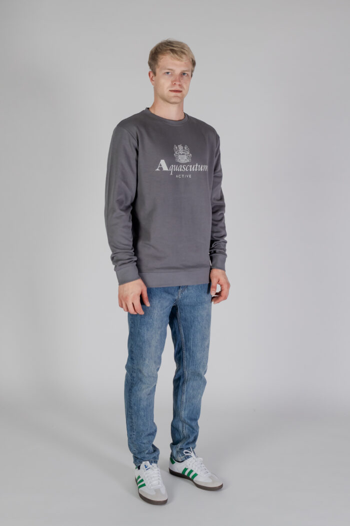 Felpa senza cappuccio Aquascutum ACTIVE BIG LOGO CREWNECK Antracite