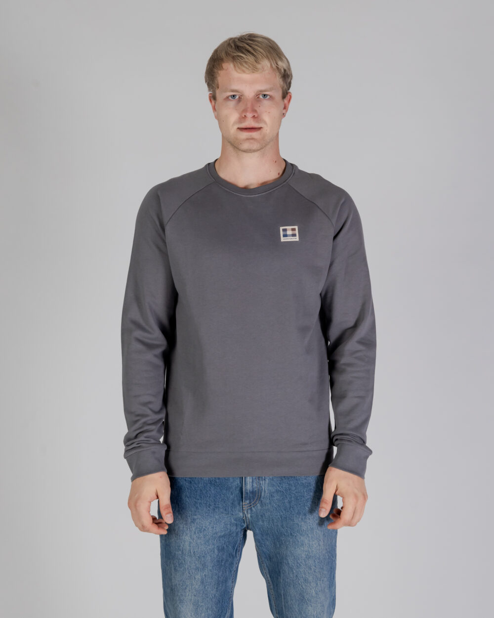 Felpa senza cappuccio Aquascutum ACTIVE PATCH CREWNECK Antracite - Foto 1