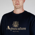 Felpa senza cappuccio Aquascutum ACTIVE BIG LOGO CREWNECK Blu - Foto 4