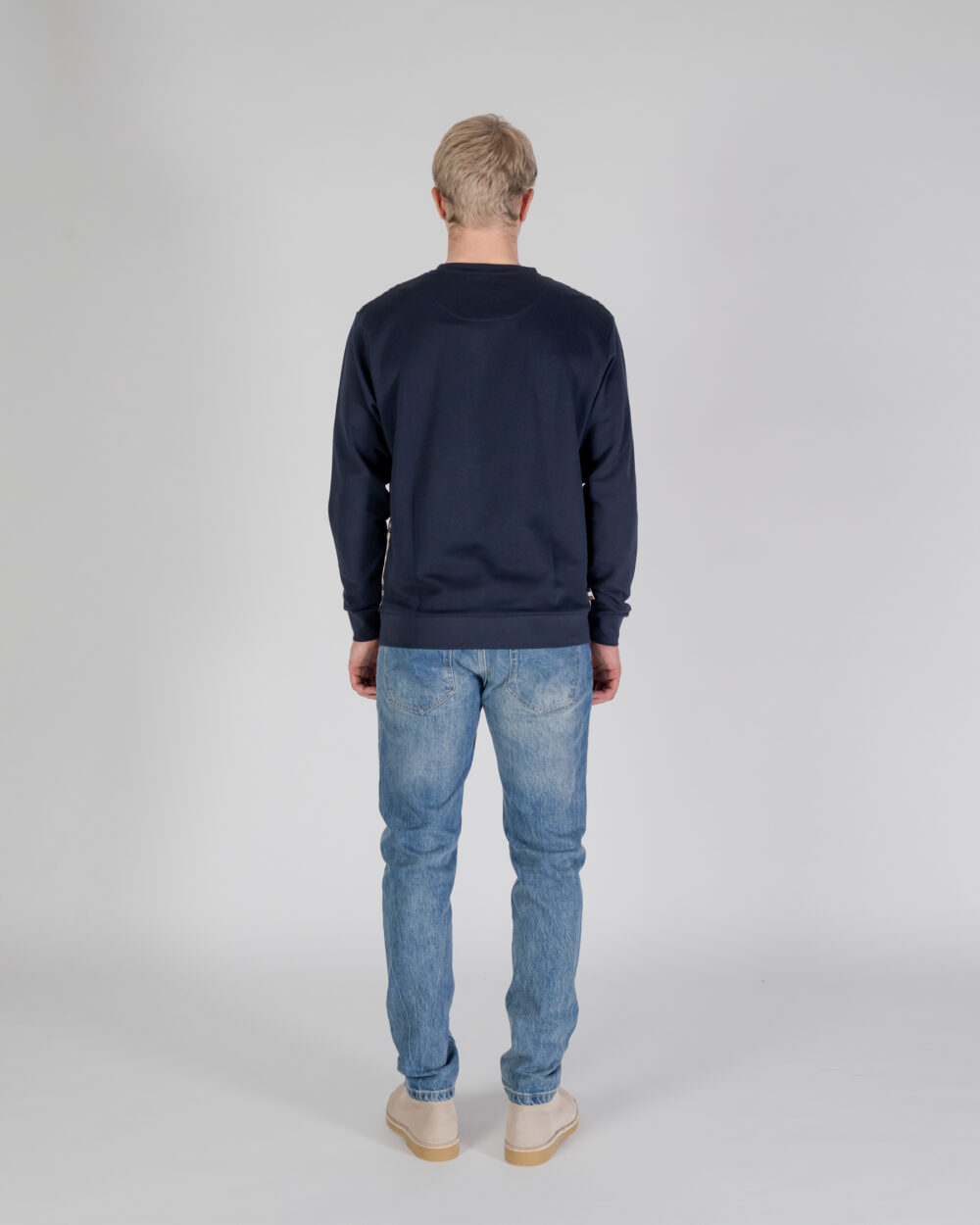 Felpa senza cappuccio Aquascutum ACTIVE CLUB CHECK CREWNECK Blu - Foto 3