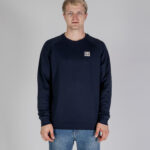 Felpa senza cappuccio Aquascutum ACTIVE PATCH CREWNECK Blu - Foto 1