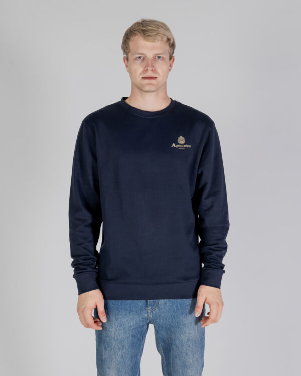 Felpa senza cappuccio Aquascutum ACTIVE SMALL LOGO CREWNECK Blu - Foto 1