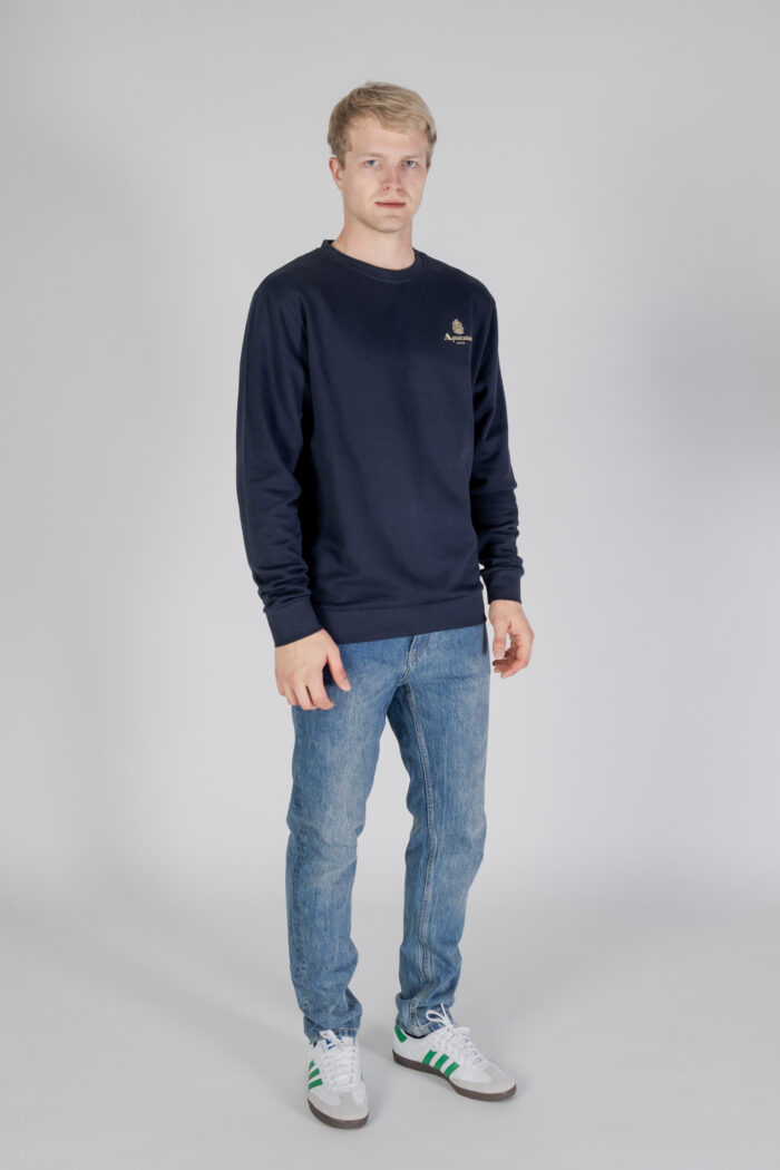 Felpa senza cappuccio Aquascutum ACTIVE SMALL LOGO CREWNECK Blu