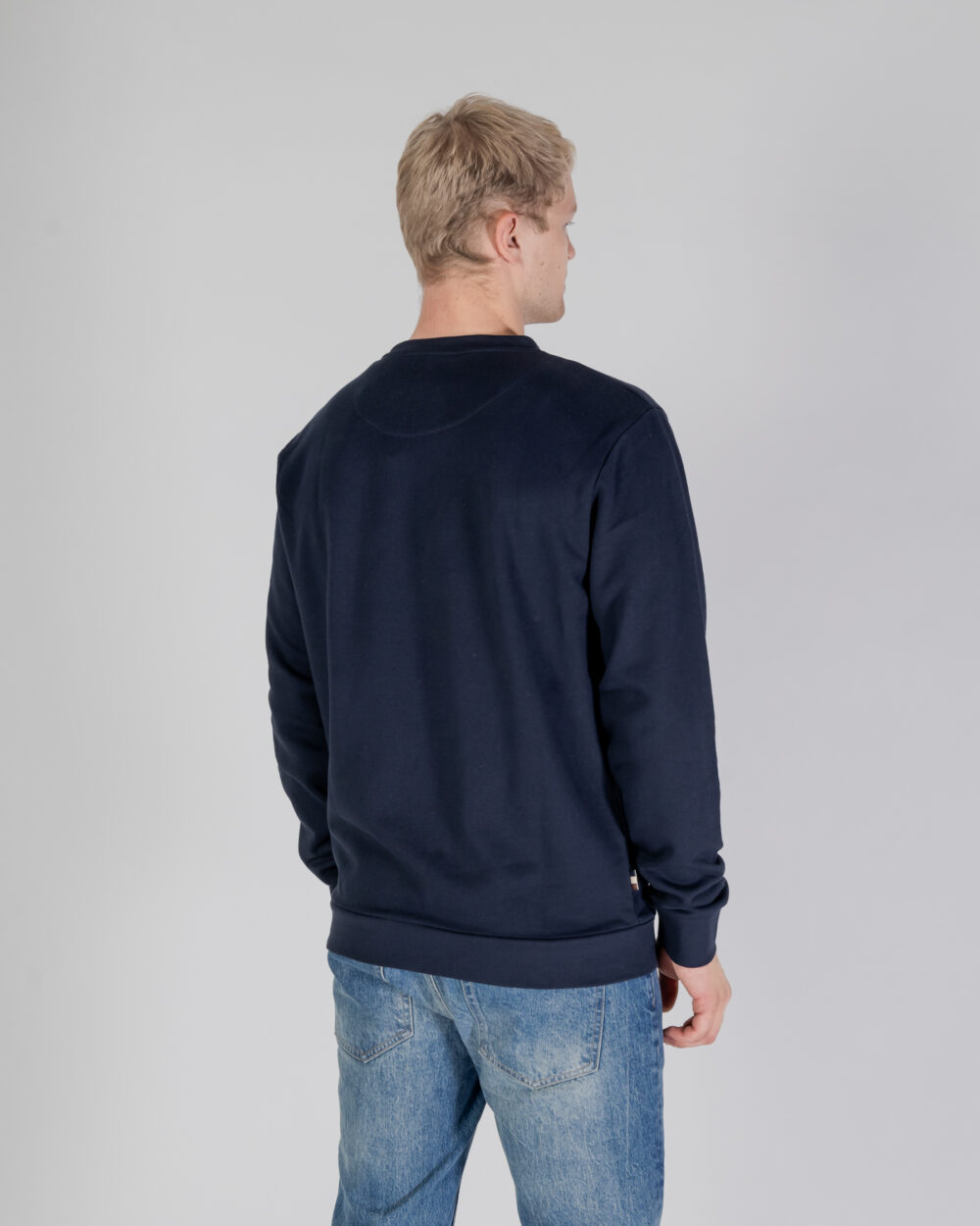 Felpa senza cappuccio Aquascutum ACTIVE SMALL LOGO CREWNECK Blu - Foto 3