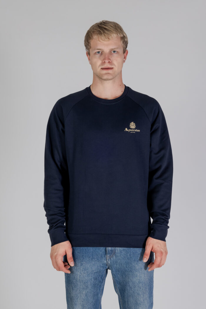 Felpa senza cappuccio Aquascutum ACTIVE SMALL LOGO RAGLAN Blu