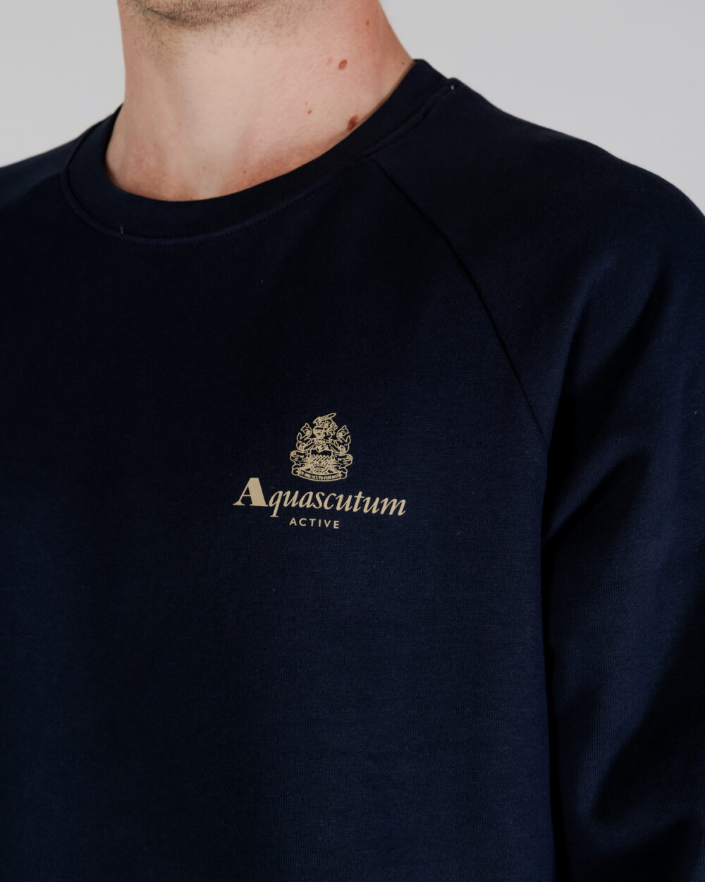 Felpa senza cappuccio Aquascutum ACTIVE SMALL LOGO RAGLAN Blu - Foto 2