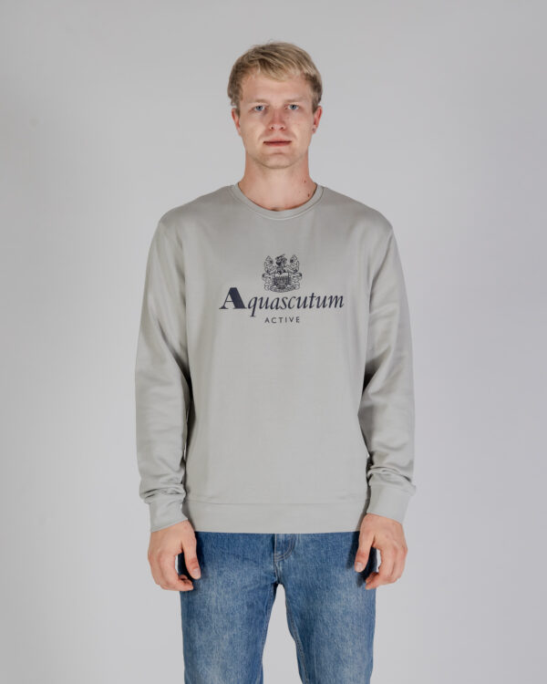 Felpa senza cappuccio Aquascutum ACTIVE BIG LOGO CREWNECK Grigio - Foto 1