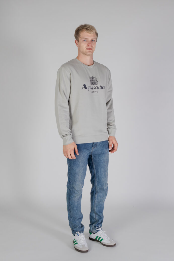 Felpa senza cappuccio Aquascutum ACTIVE BIG LOGO CREWNECK Grigio