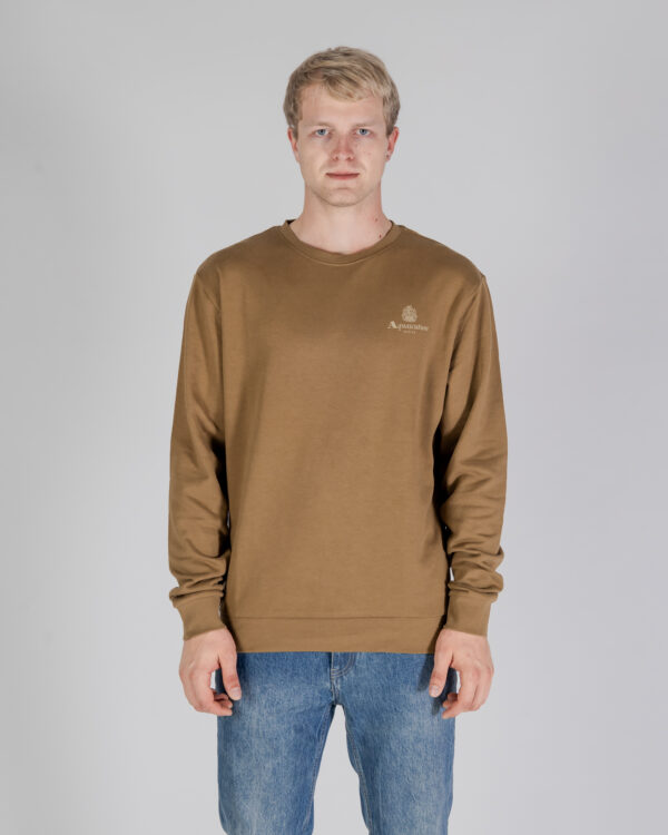 Felpa senza cappuccio Aquascutum ACTIVE SMALL LOGO CREWNECK Marrone - Foto 1