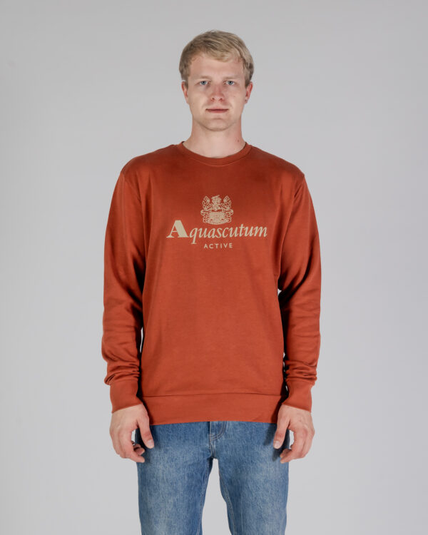 Felpa senza cappuccio Aquascutum ACTIVE BIG LOGO CREWNECK Ruggine - Foto 1