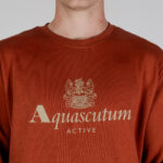 Felpa senza cappuccio Aquascutum ACTIVE BIG LOGO CREWNECK Ruggine - Foto 4