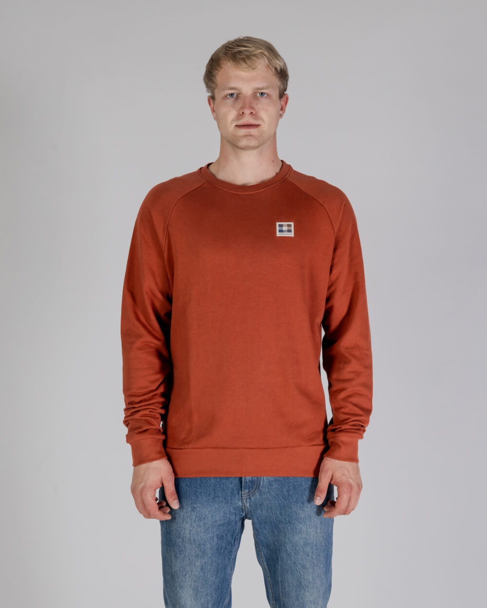 Felpa senza cappuccio Aquascutum ACTIVE PATCH CREWNECK Ruggine - Foto 1