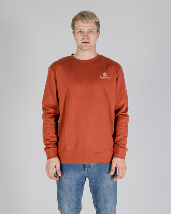 Felpa senza cappuccio Aquascutum ACTIVE SMALL LOGO CREWNECK Ruggine - Foto 1