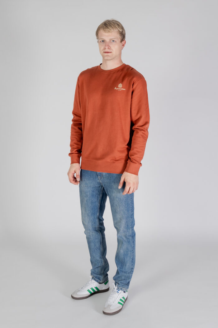 Felpa senza cappuccio Aquascutum ACTIVE SMALL LOGO CREWNECK Ruggine