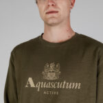 Felpa senza cappuccio Aquascutum ACTIVE BIG LOGO CREWNECK Verde Oliva - Foto 4