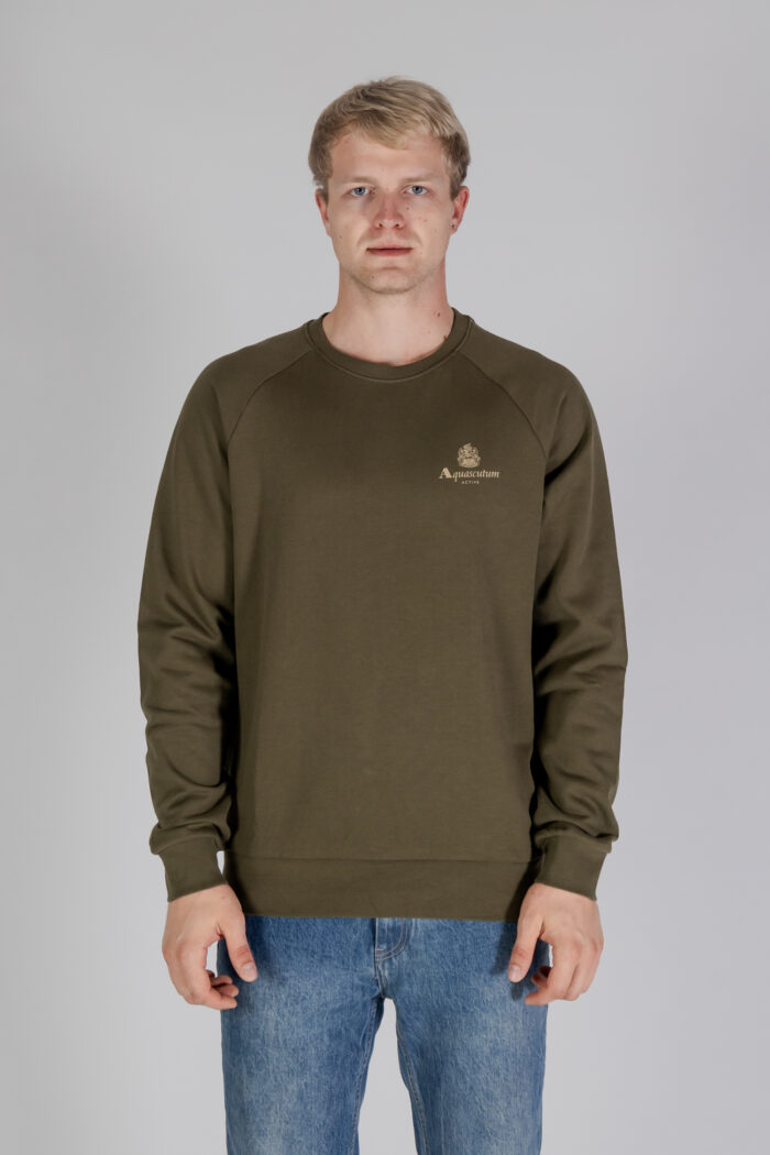 Felpa senza cappuccio Aquascutum ACTIVE SMALL LOGO RAGLAN Verde Oliva