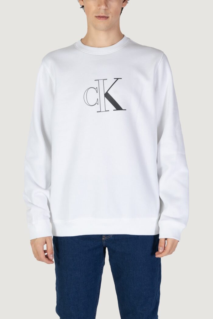 Felpa senza cappuccio Calvin Klein OUTLINE MONOLOGO Bianco