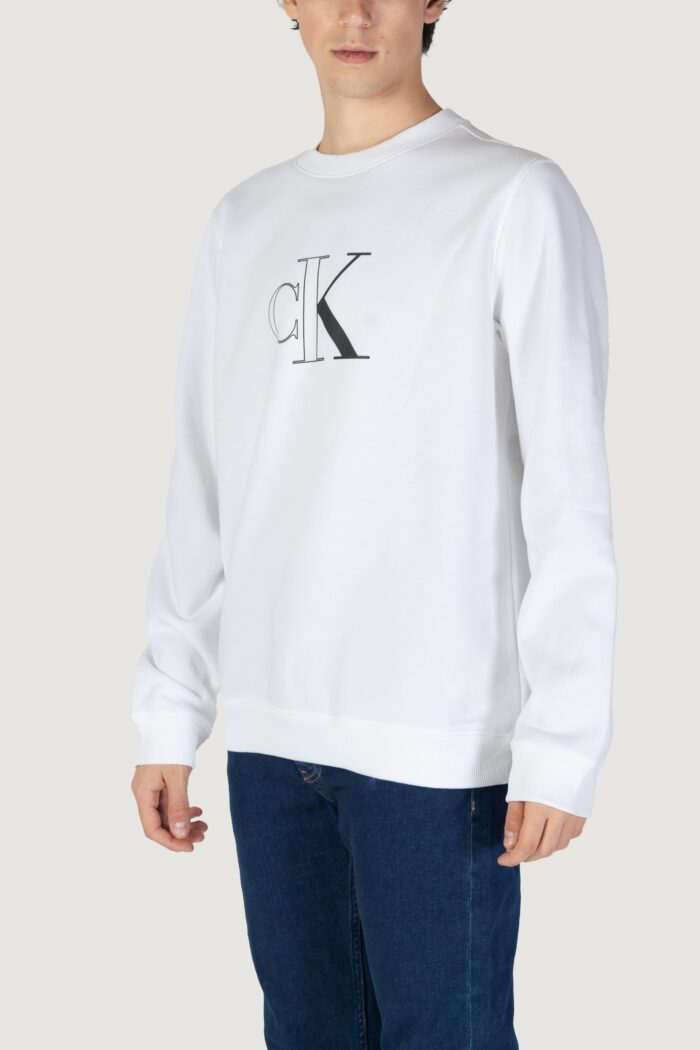 Felpa senza cappuccio Calvin Klein OUTLINE MONOLOGO Bianco