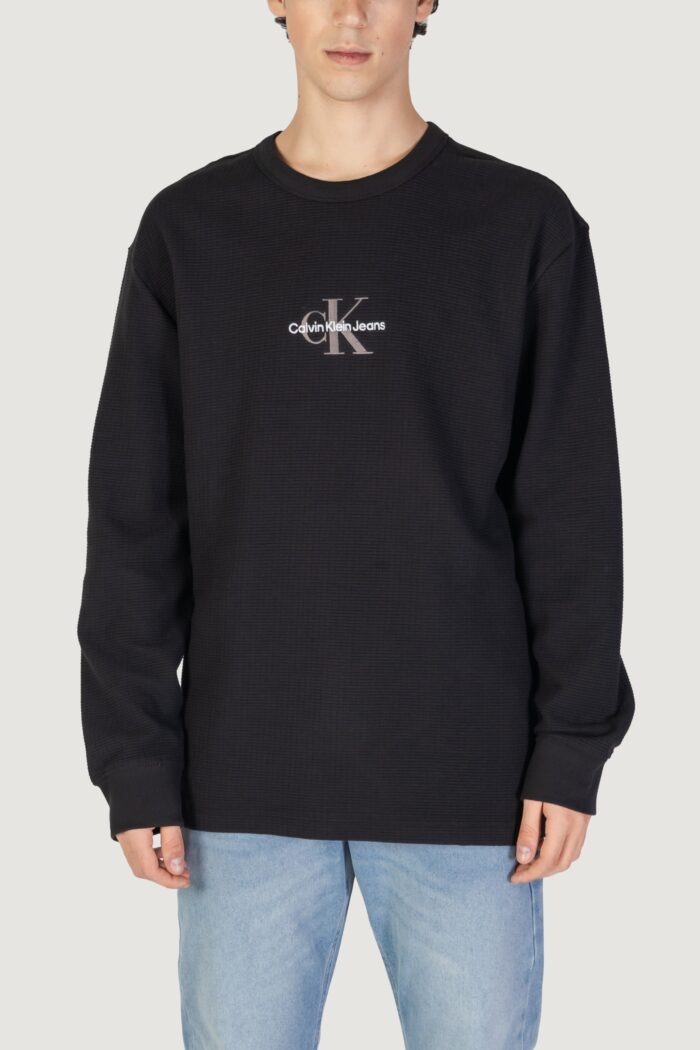 Felpa senza cappuccio Calvin Klein CITY GRID LS TEE Nero