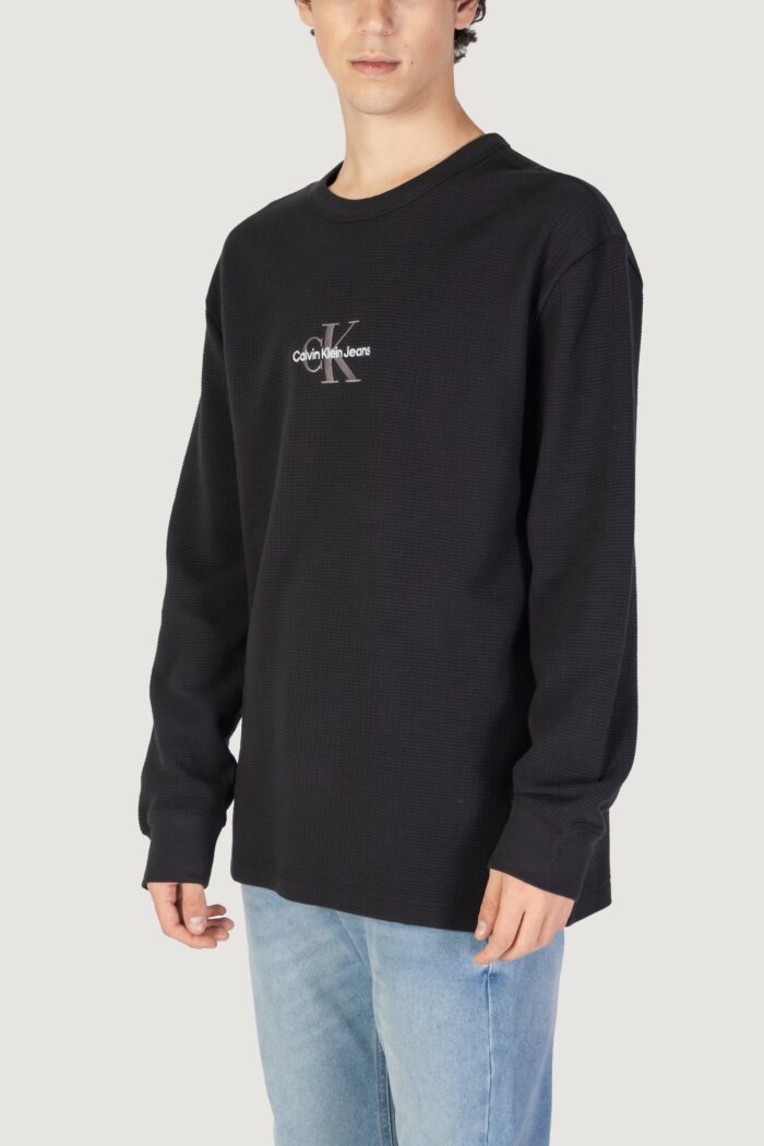 Felpa senza cappuccio Calvin Klein CITY GRID LS TEE Nero