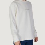 Felpa senza cappuccio Calvin Klein Jeans CITY GRID LS TEE Panna - Foto 2