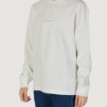 Felpa senza cappuccio Calvin Klein Jeans CITY GRID LS TEE Panna - Foto 3