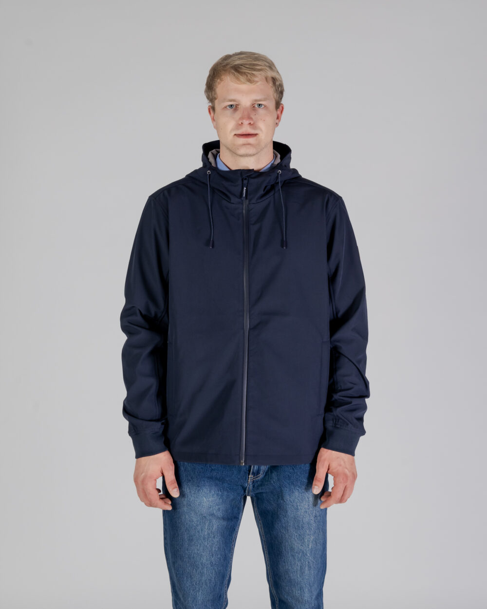 Giacchetto Aquascutum SHELL HYBRID HOODED JACKET Blu - Foto 1