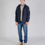 Giacchetto Aquascutum SHELL HYBRID HOODED JACKET Blu - Foto 2