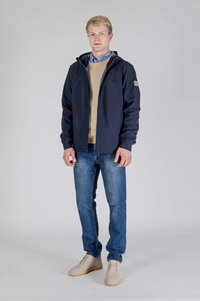 Giacchetto Aquascutum SHELL HYBRID HOODED JACKET Blu