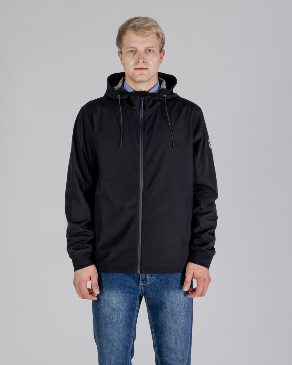 Giacchetto Aquascutum SHELL HYBRID HOODED JACKET Nero - Foto 1