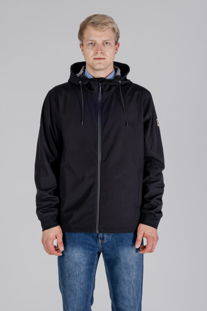 Giacchetto Aquascutum SHELL HYBRID HOODED JACKET Nero