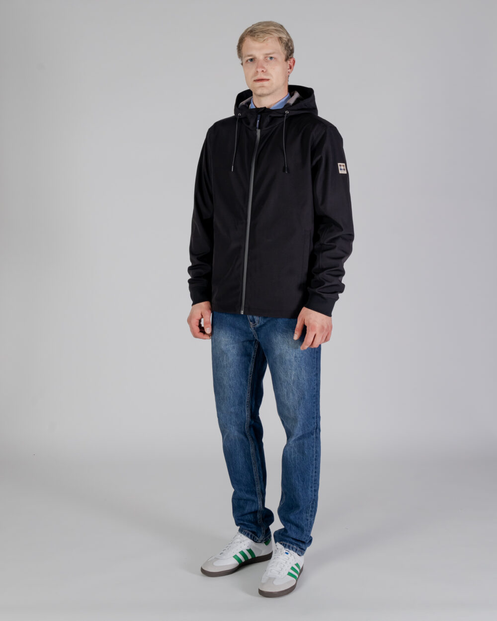 Giacchetto Aquascutum SHELL HYBRID HOODED JACKET Nero - Foto 2