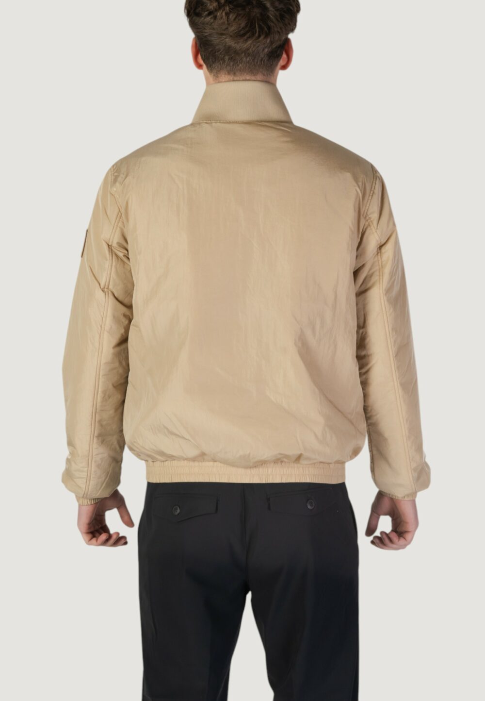 Giacchetto Calvin Klein Jeans PADDED HARRINGTON Beige chiaro - Foto 4