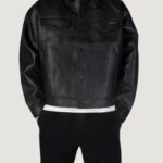 Giacchetto Calvin Klein Jeans FAUX LEATHER Nero - Foto 1