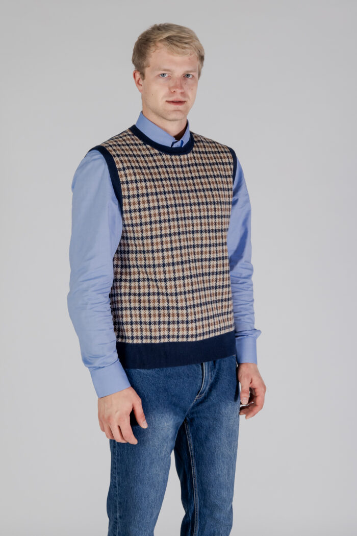 Gilet in maglia Aquascutum ACTIVE CHECK VEST Blu