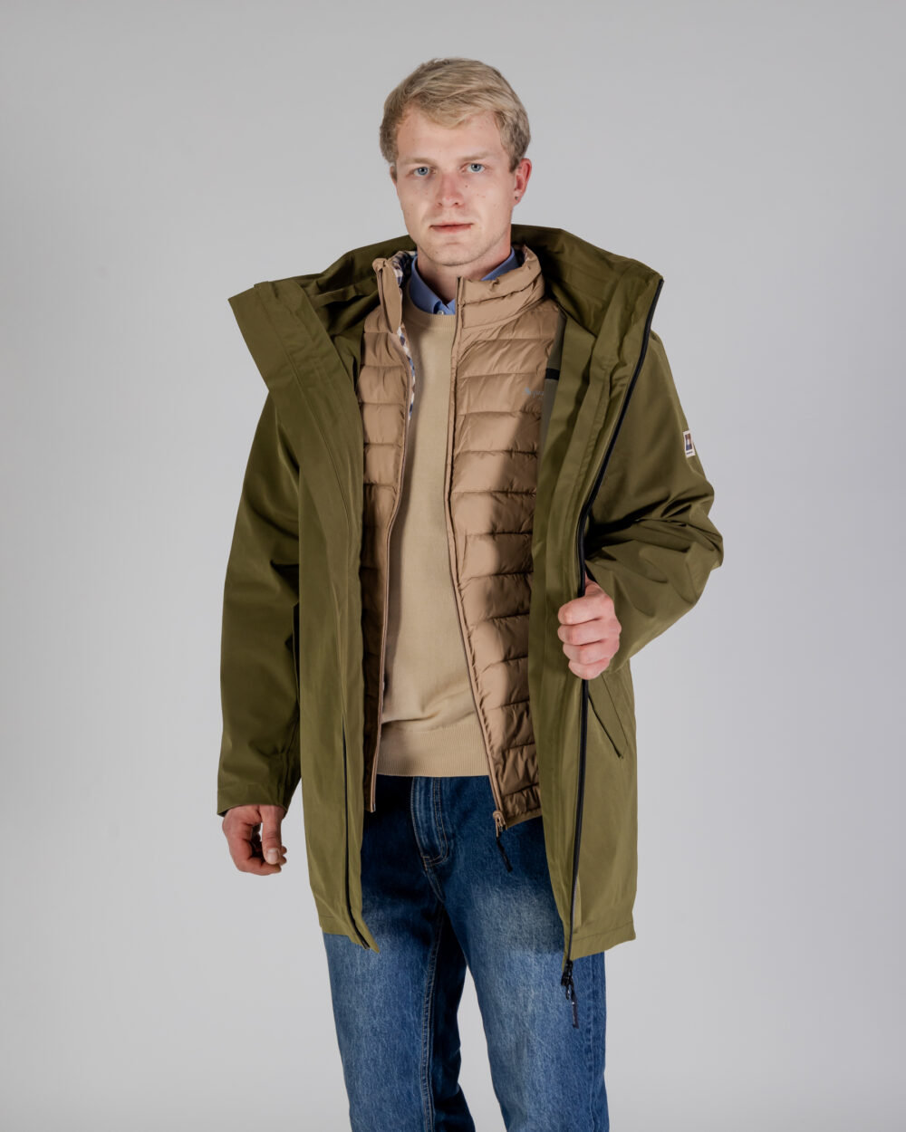 Parka Aquascutum HYDRO 3-WAY ACTIVE CLUB CHECK PARKA Verde Oliva - Foto 2