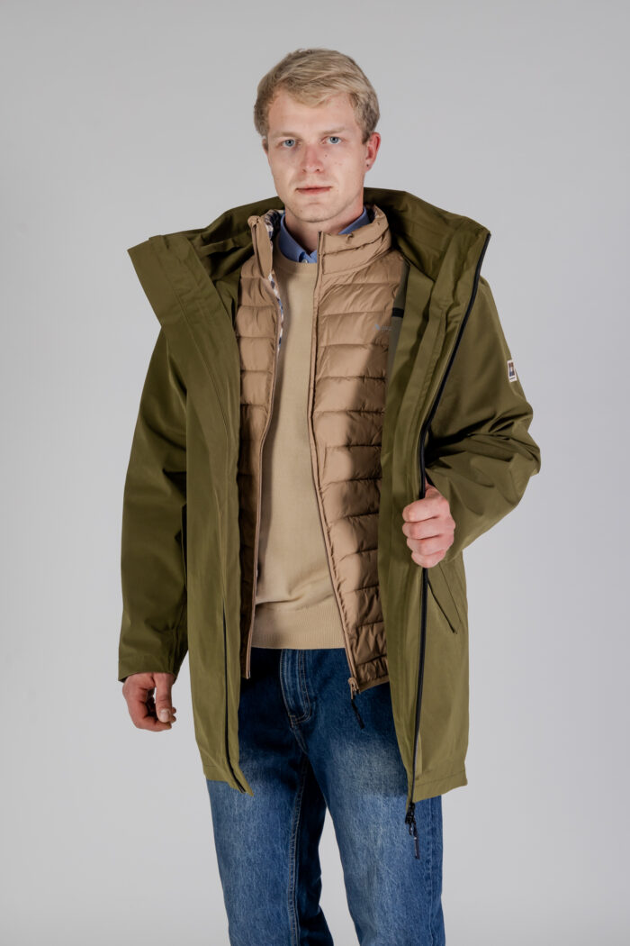 Parka Aquascutum HYDRO 3-WAY ACTIVE CLUB CHECK PARKA Verde Oliva