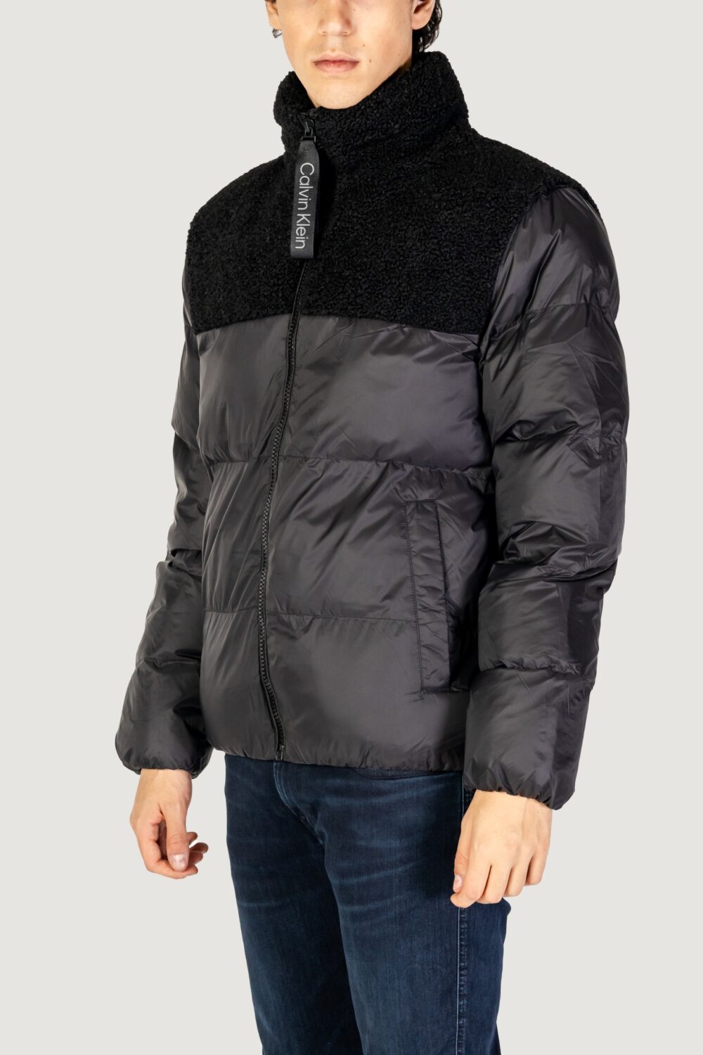 Giubbotto Calvin Klein Jeans SHERPA PUFFER Nero - Foto 2