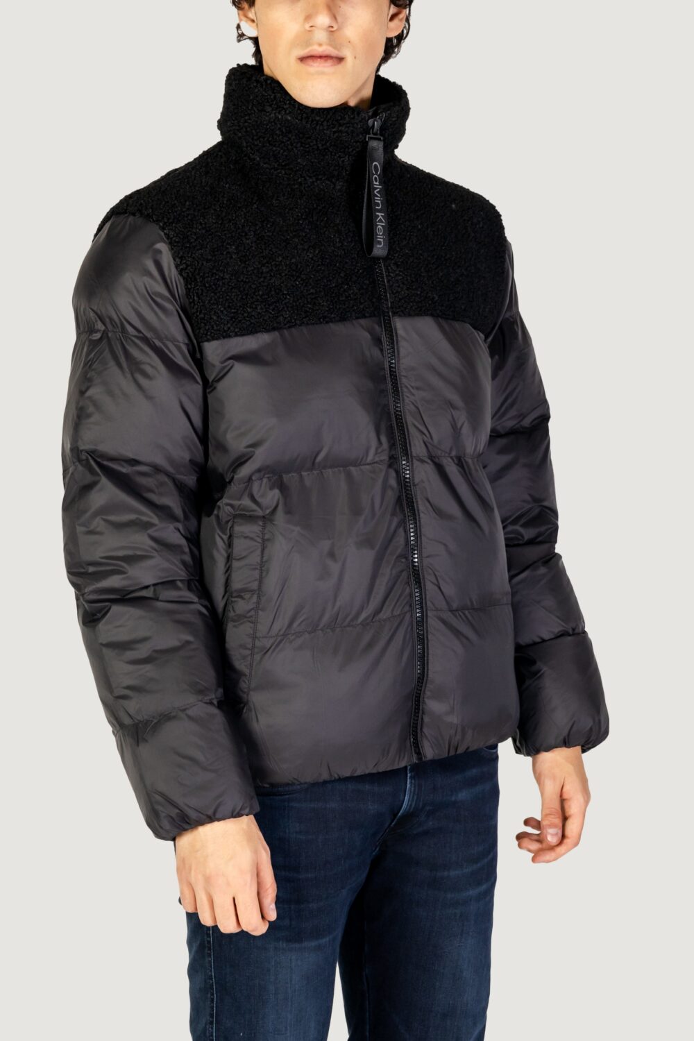 Giubbotto Calvin Klein Jeans SHERPA PUFFER Nero - Foto 4