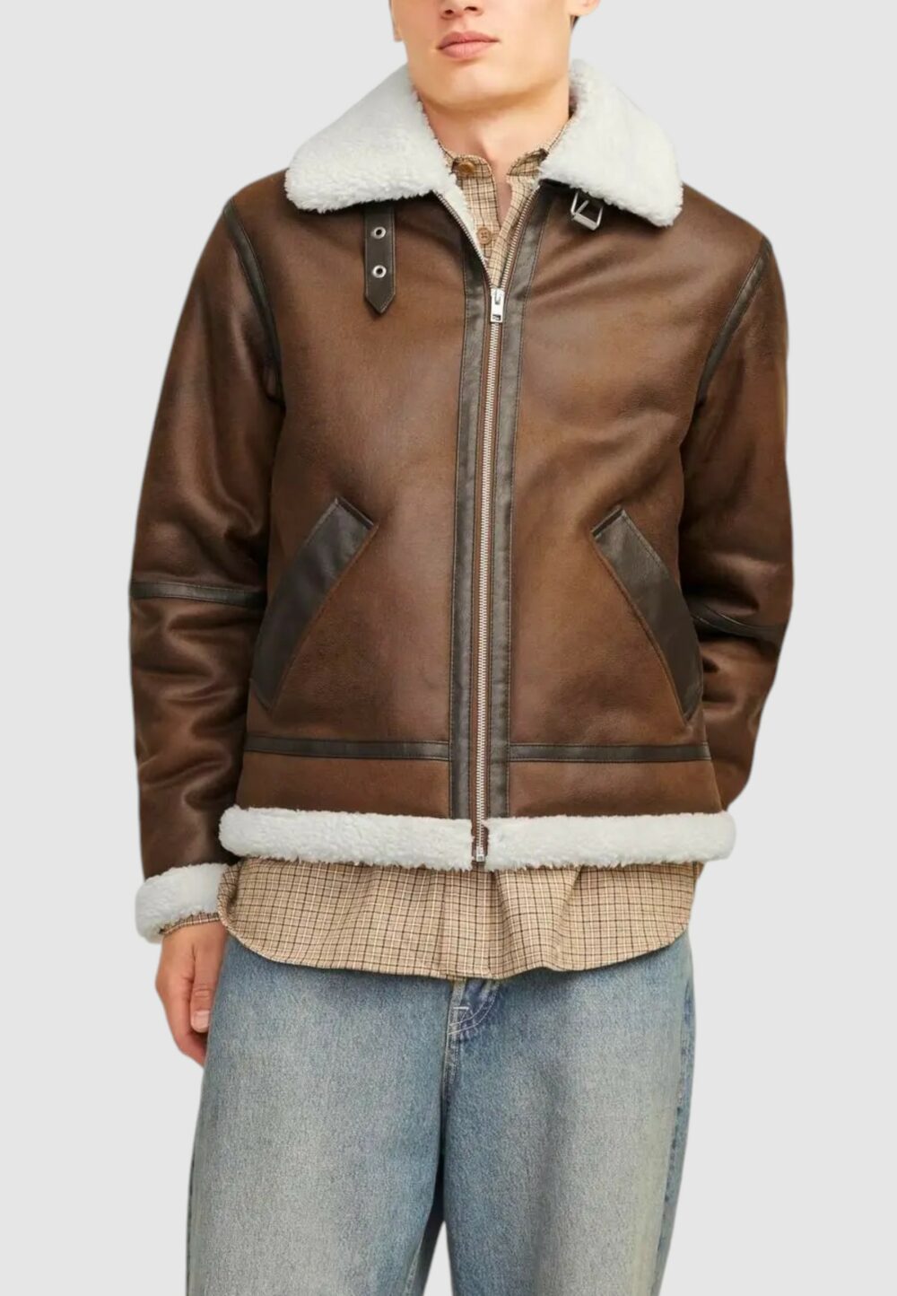 Giubbotto Jack Jones JORCOLE AVIATOR JACKET Marrone - Foto 2