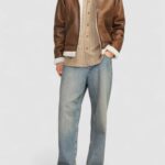 Giubbotto Jack Jones JORCOLE AVIATOR JACKET Marrone - Foto 4