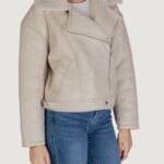 Giubbotto Vila Clothes VIRISI L/S BONDED JACKET Beige chiaro - Foto 3