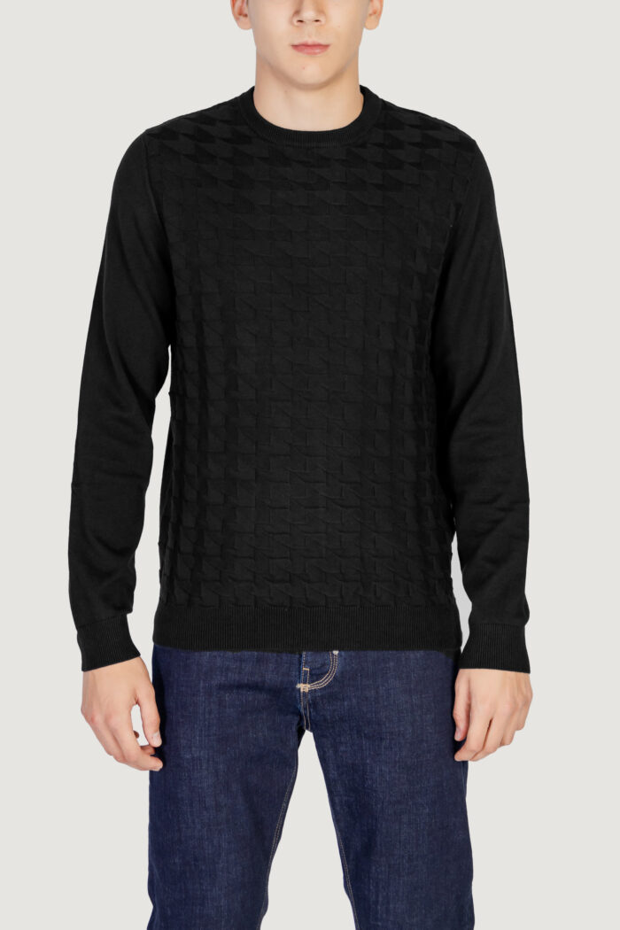 Maglia Antony Morato COTTON WOOL BLEND YARN WITH JACQUARD 3D Nero