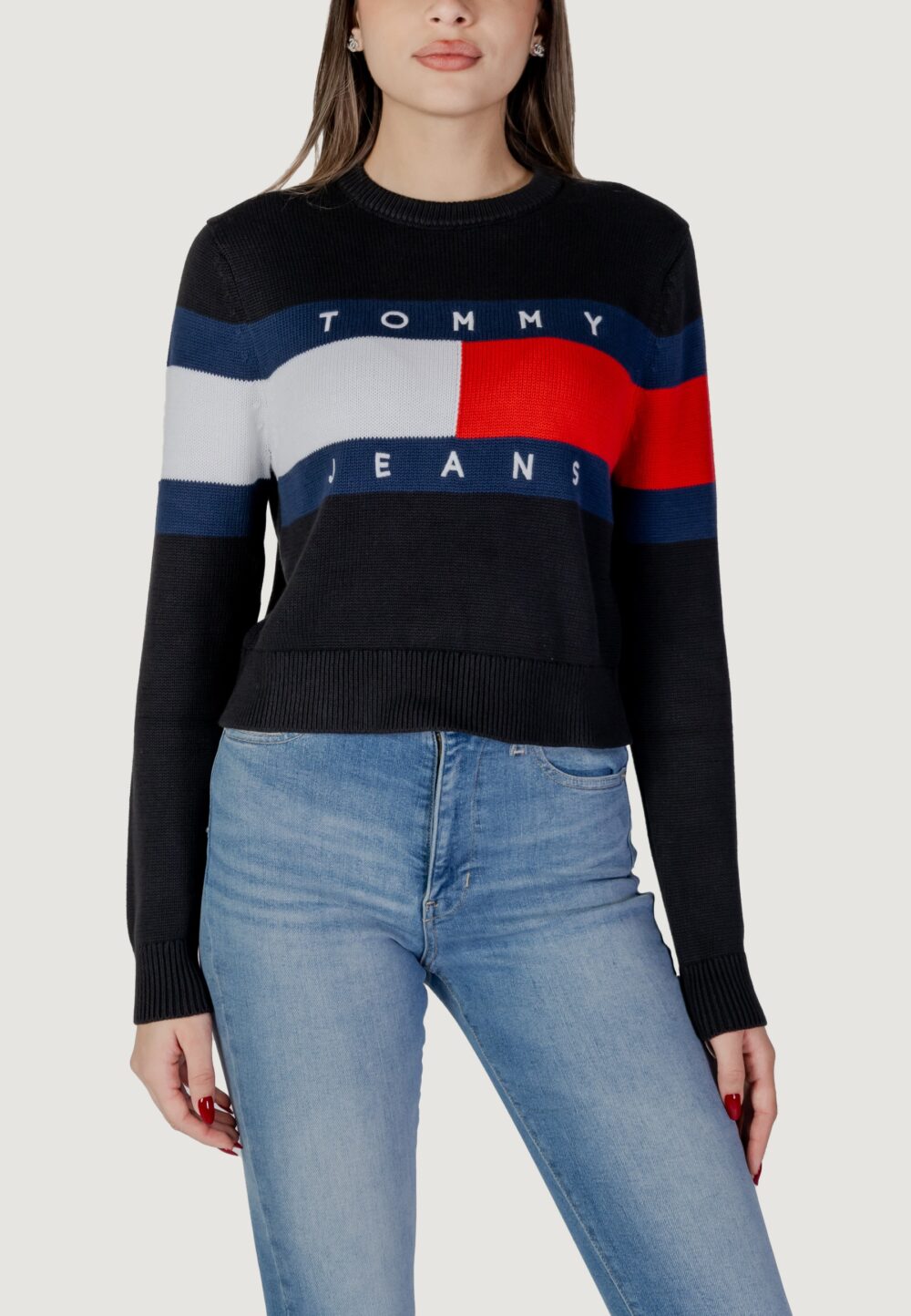 Maglia Tommy Hilfiger Jeans TJW CENTER FLAG Nero - Foto 1