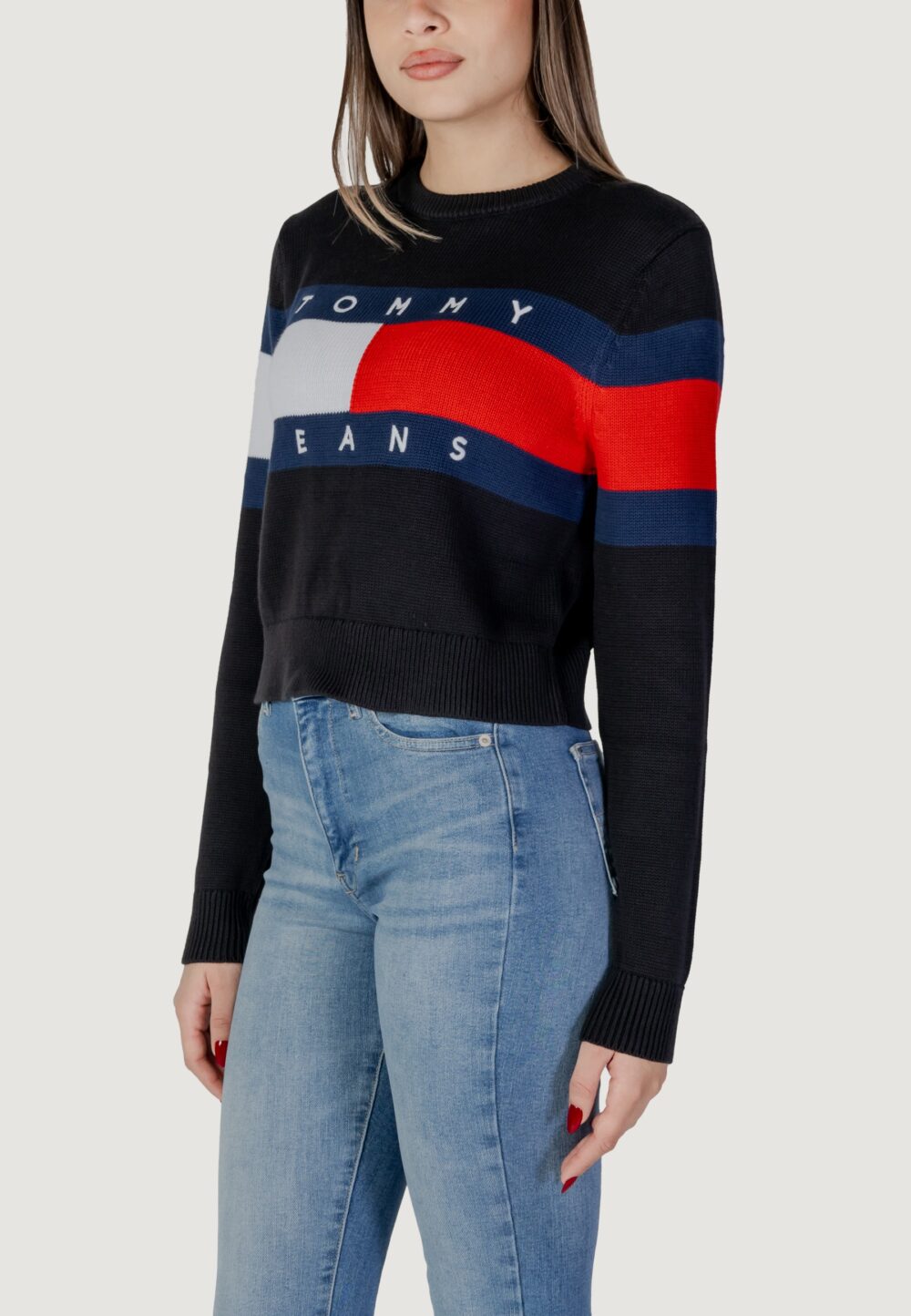 Maglia Tommy Hilfiger Jeans TJW CENTER FLAG Nero - Foto 2