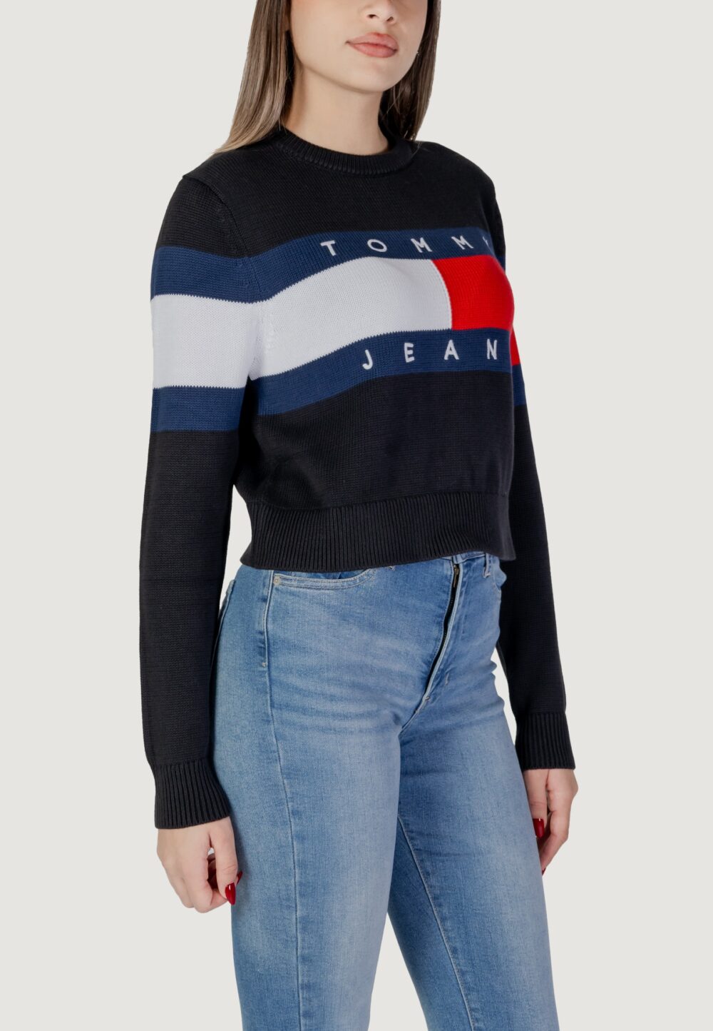 Maglia Tommy Hilfiger Jeans TJW CENTER FLAG Nero - Foto 3