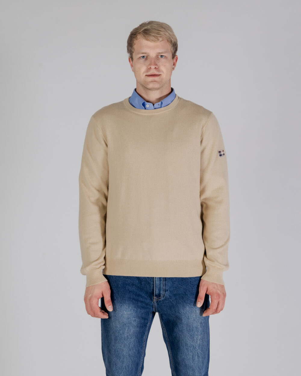 Maglione Aquascutum ACTIVE CABLE PATCH SWEATER Beige - Foto 1