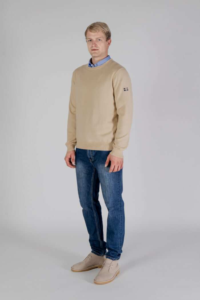 Maglione Aquascutum ACTIVE CABLE PATCH SWEATER Beige