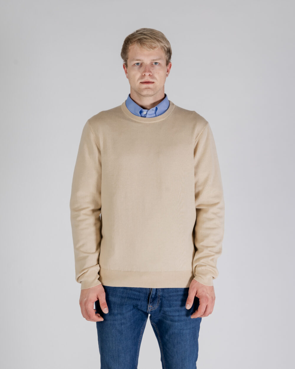 Maglione Aquascutum ACTIVE CLUB CHECK SLEEVES SWEATER Beige - Foto 1