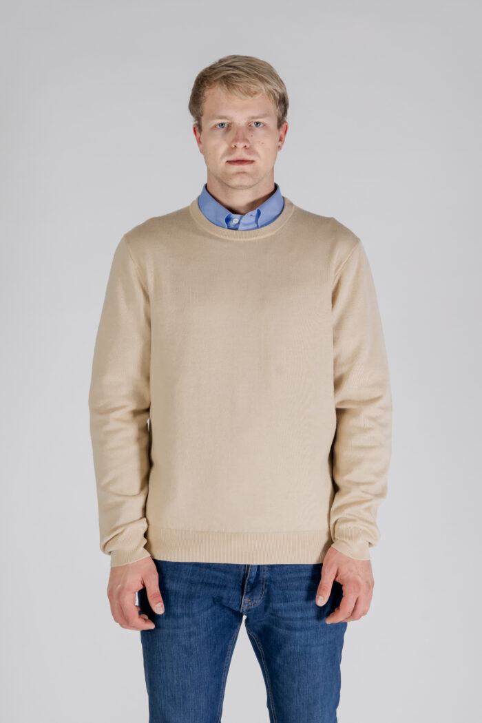 Maglione Aquascutum ACTIVE CLUB CHECK SLEEVES SWEATER Beige